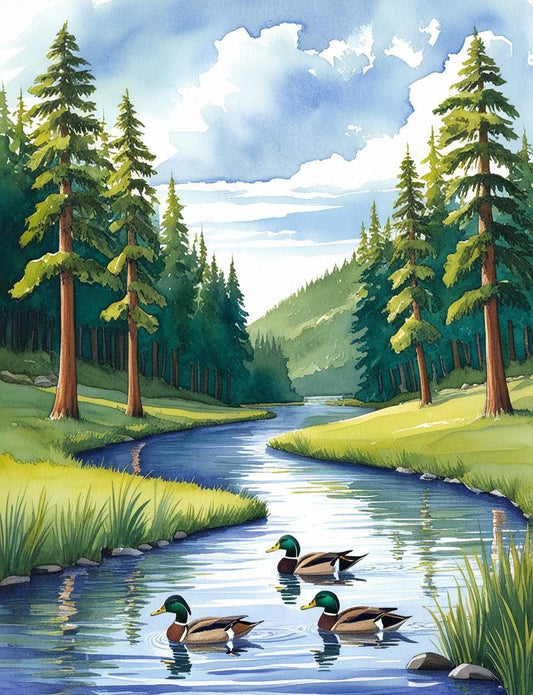 Paint by Number Tranquil River and Ducks