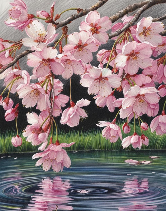 Paint by Number Elegance of Cherry Blossoms