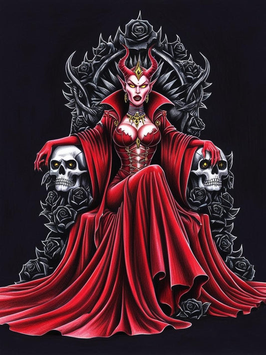 Paint by Number Dark Sorceress on the Skull Throne – Anime Majesty