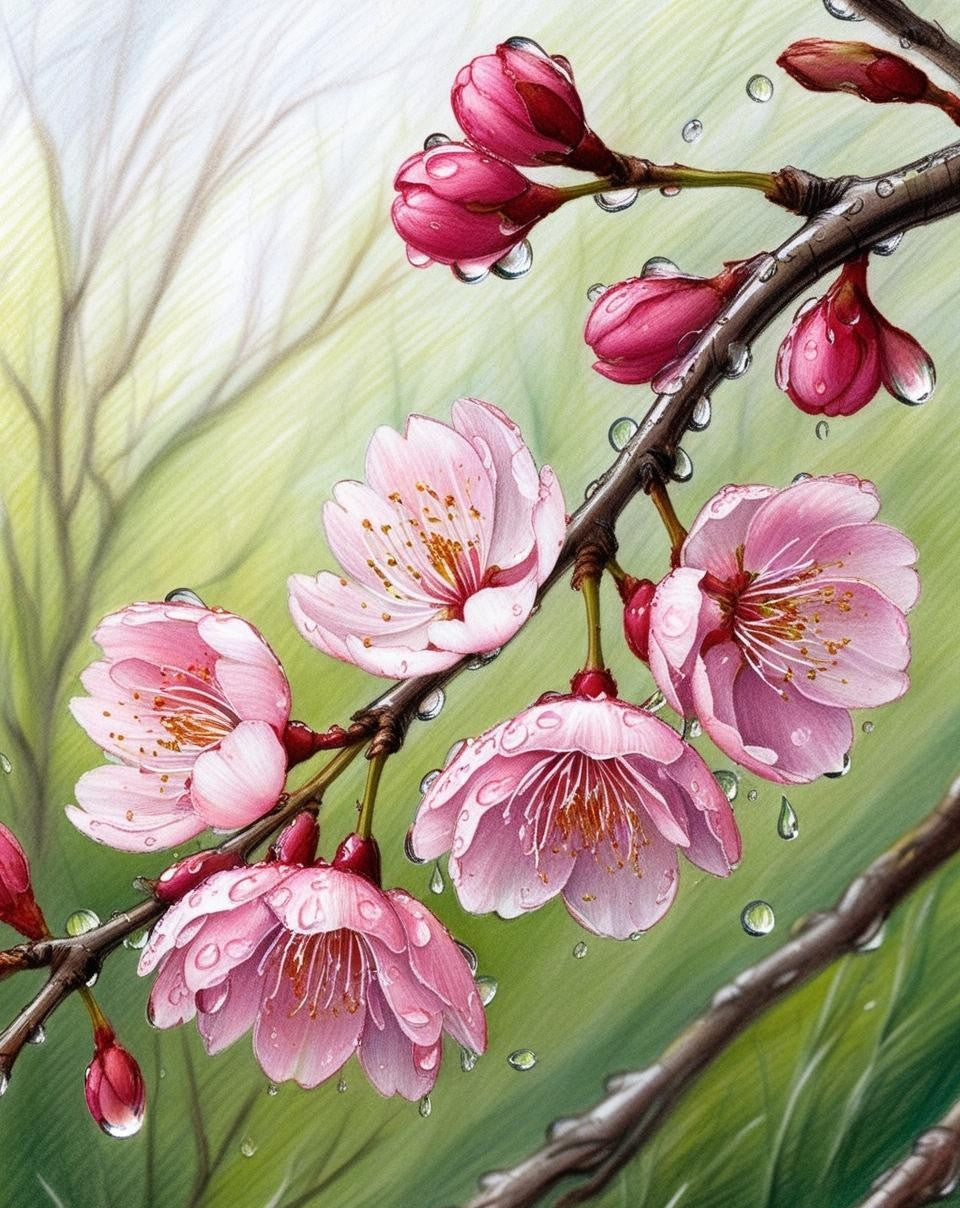 Paint by Number Whispers of Cherry Blossoms