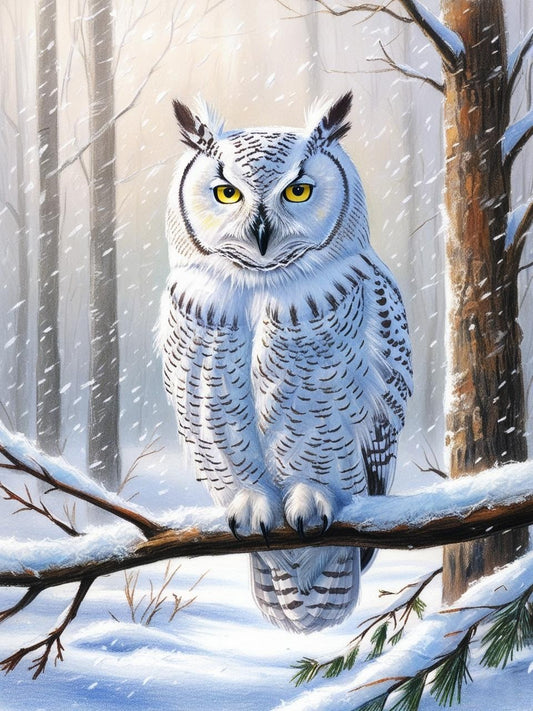 Paint by Number White Owl's Gaze