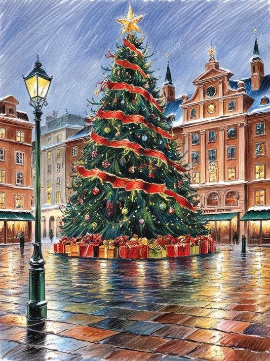 Paint by Number Winter Cheer Christmas Tree