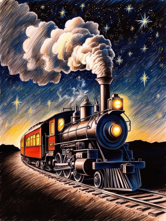 Paint By Number Refined Steam Train