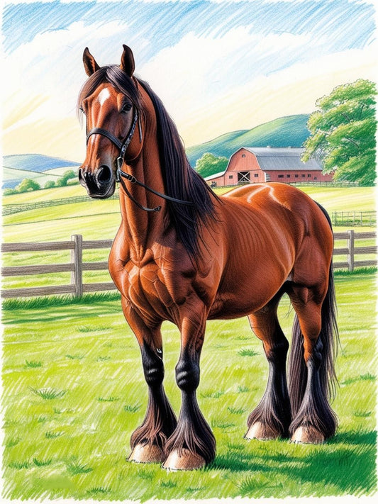 Paint by Number Stately Clydesdale