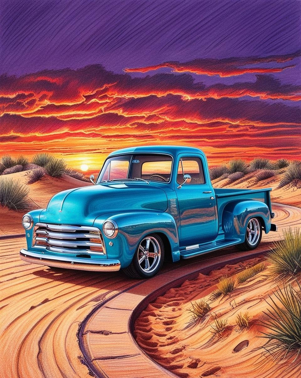 Paint By Number Old-World Pickup