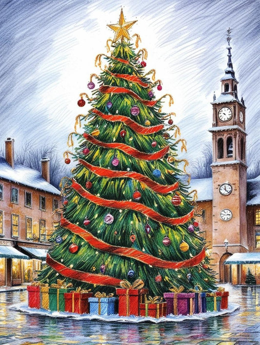 Paint by Number Evergreen Magic Christmas Tree