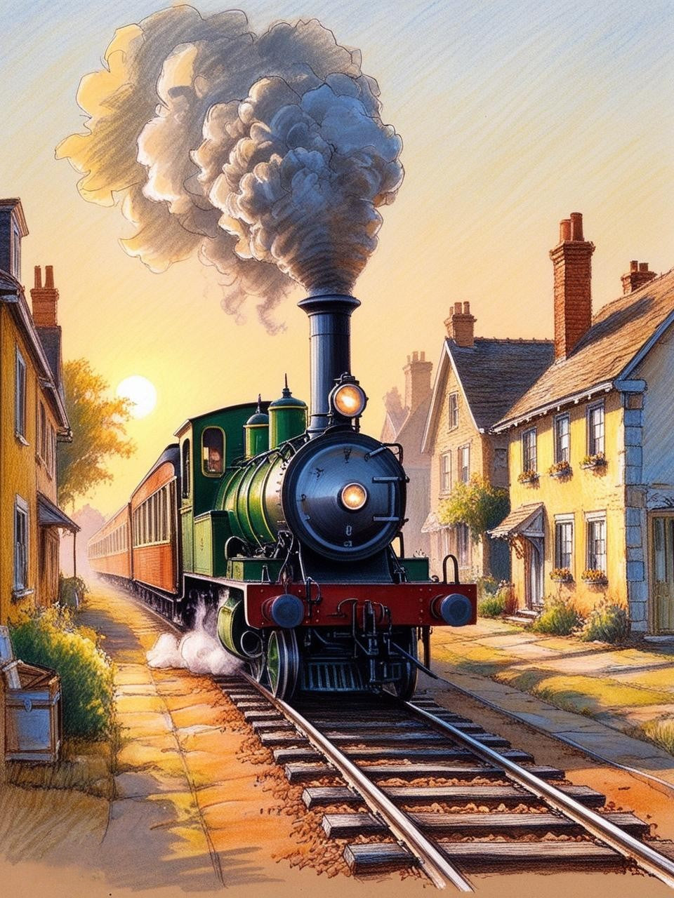 Paint By Number Vintage Steam Splendor