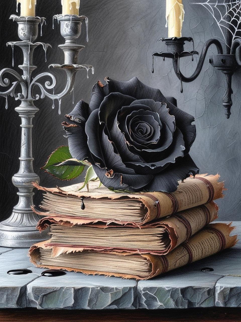 Paint by Number Black Velvet Roses