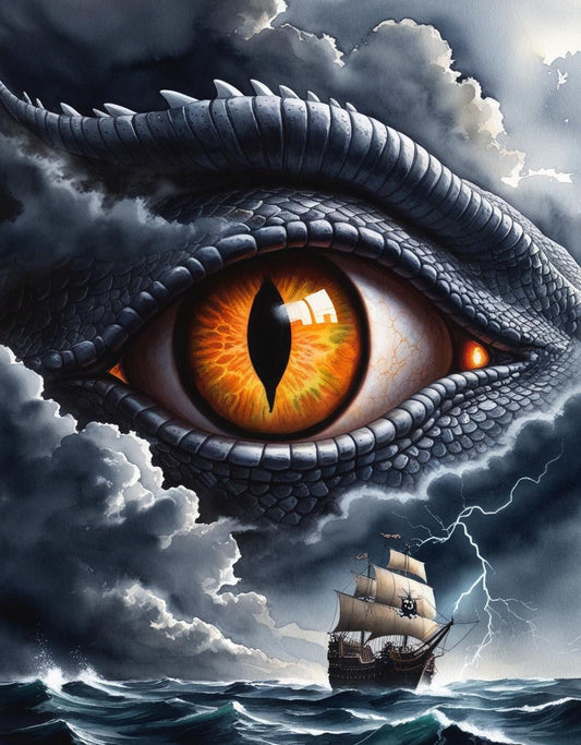 Paint by Number Legendary Dragon Eye Over the Ships