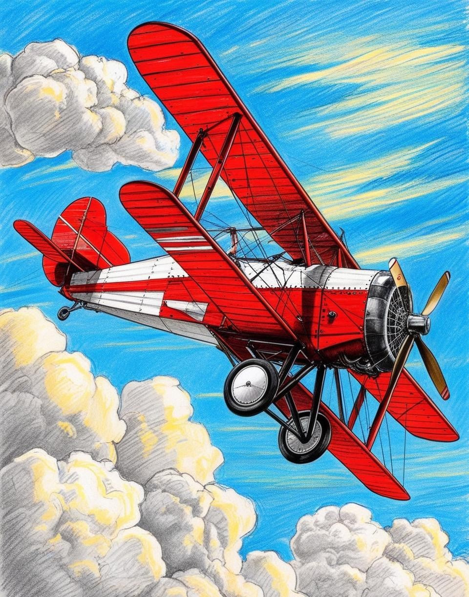 Paint By Number Historic Biplane Treasure