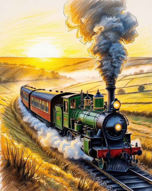 Paint By Number Steam Beauty Locomotive