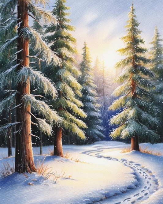 Paint by Number Snowy Forest