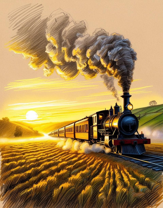 Paint By Number Antique Train Marvel