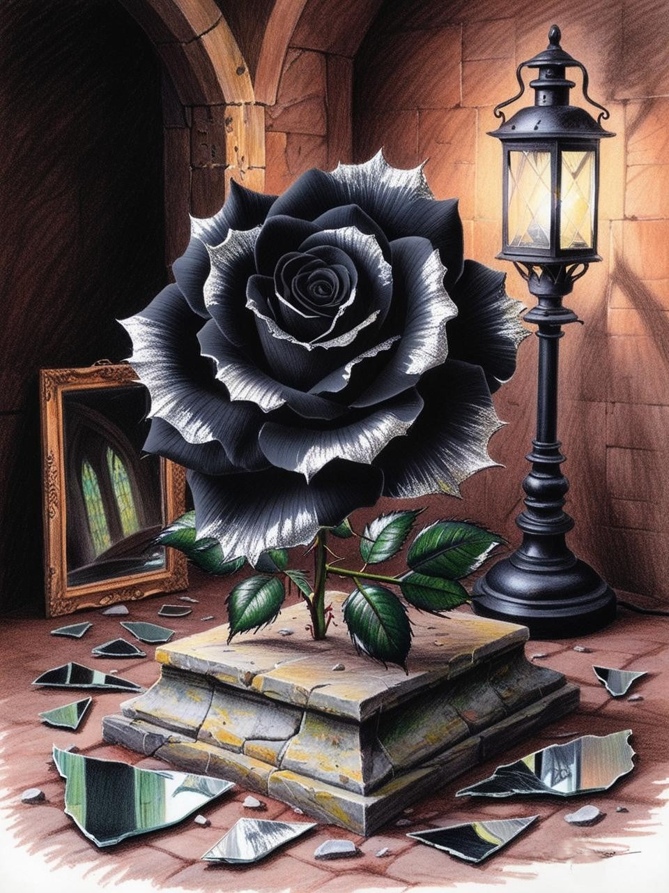 Paint by Number Enchanted Black Rose