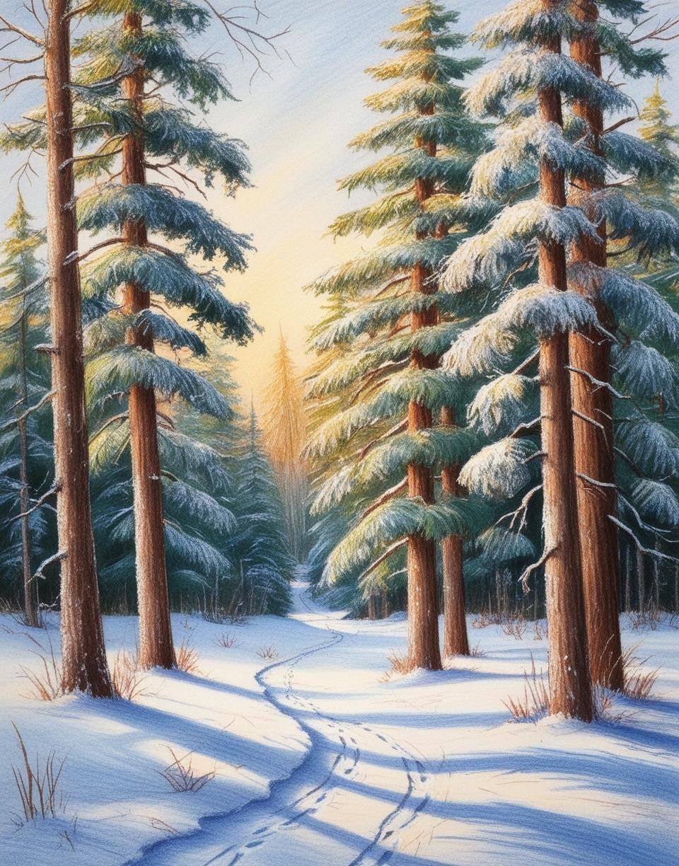 Paint by Number Winter Trees