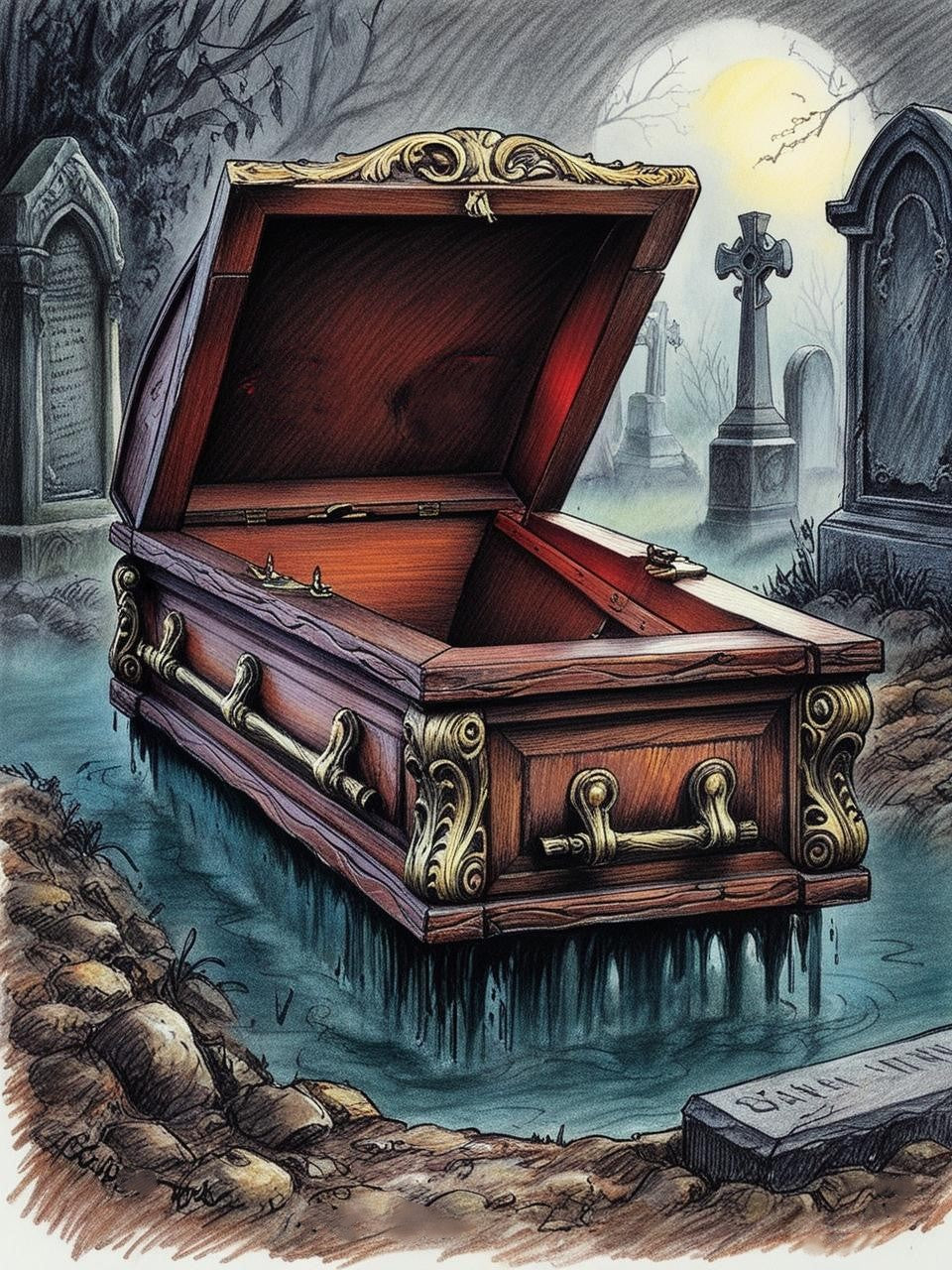 Paint by Number Sinister Creepy Casket