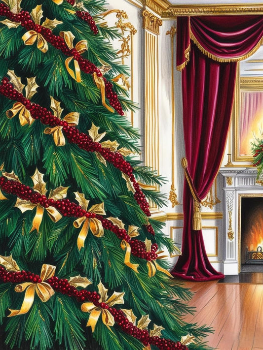 Paint by Number Victorian Parlor Christmas Tree