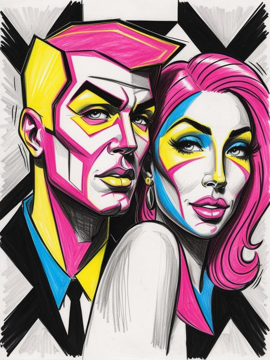 Paint By Number Vibrant Pop Art Faces