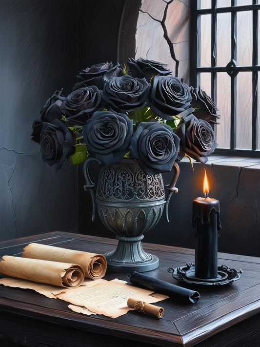 Paint by Number Dark Romance Roses