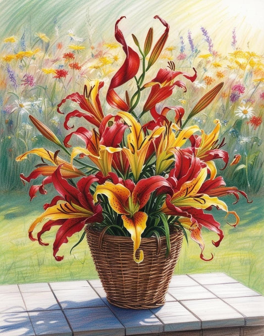 Paint by Number Flame Lily in Full Bloom