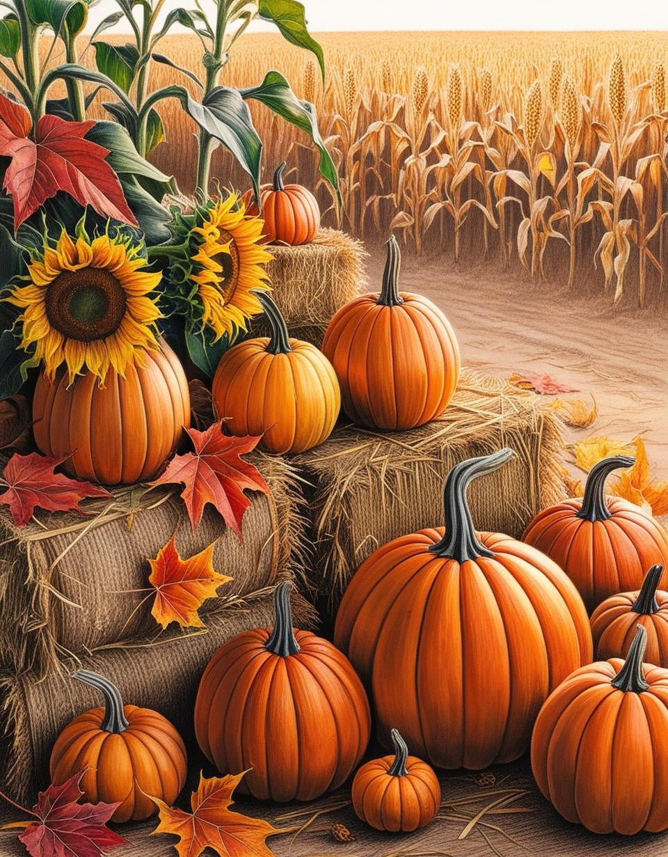 Paint By Number Seasonal Pumpkin Display