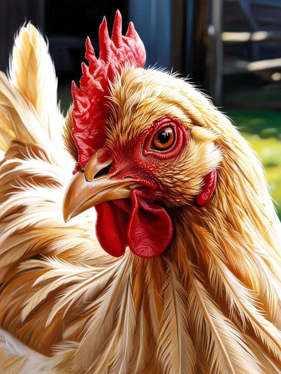 Paint by Number Barnyard Chicken