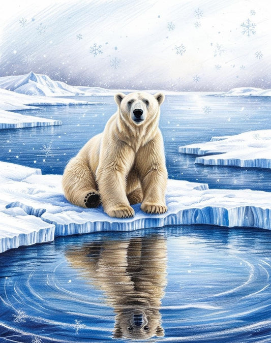 Paint By Number Powerful Polar Bear in a Frosty Realm