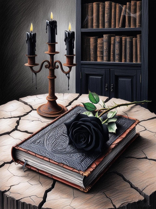 Paint by Number Elegant Black Rose