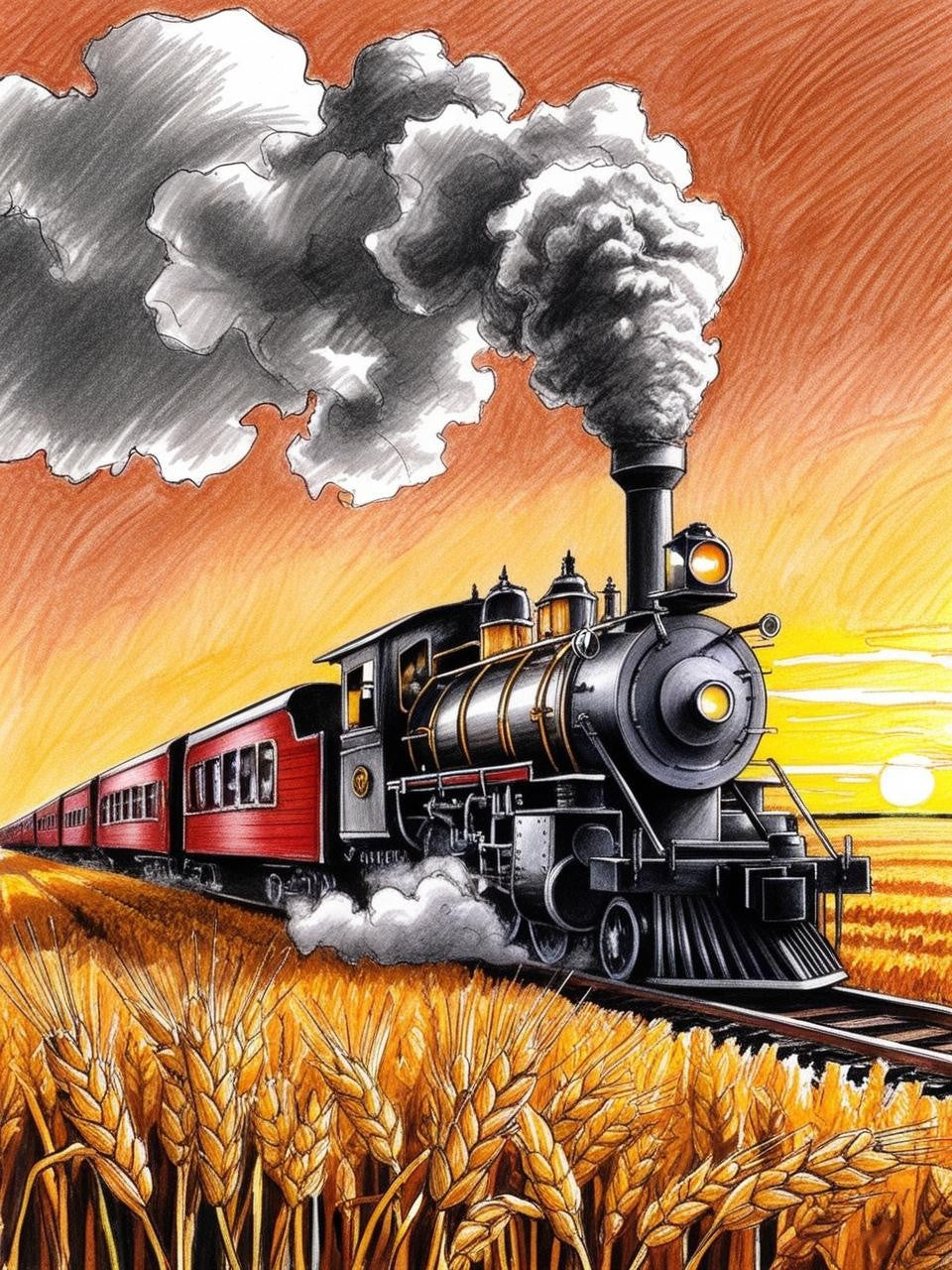 Paint By Number Steam Locomotive Perfection