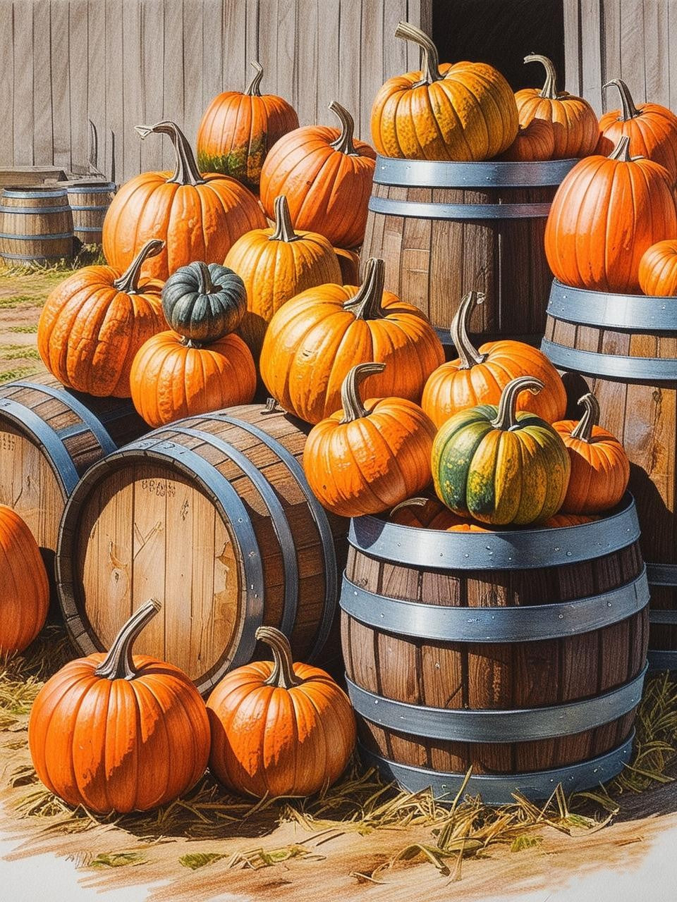 Paint By Number Farm Fresh Autumn Pumpkins