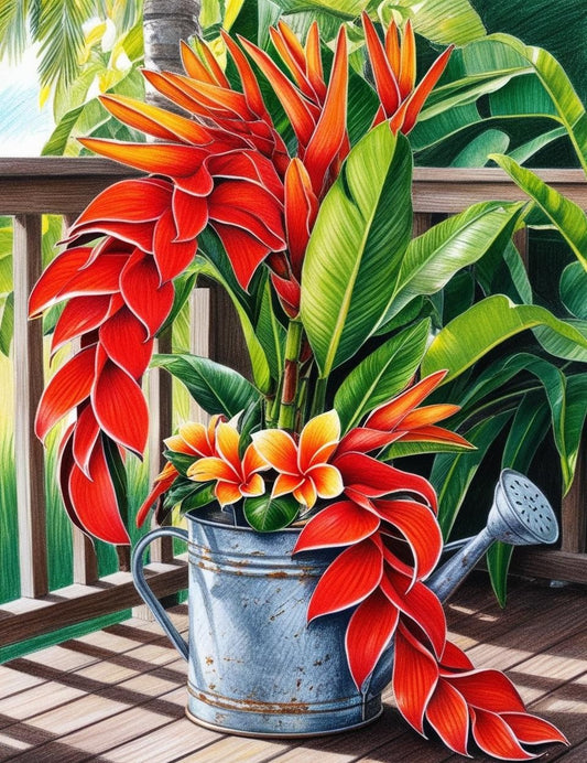 Paint by Number Tropical Heliconia: