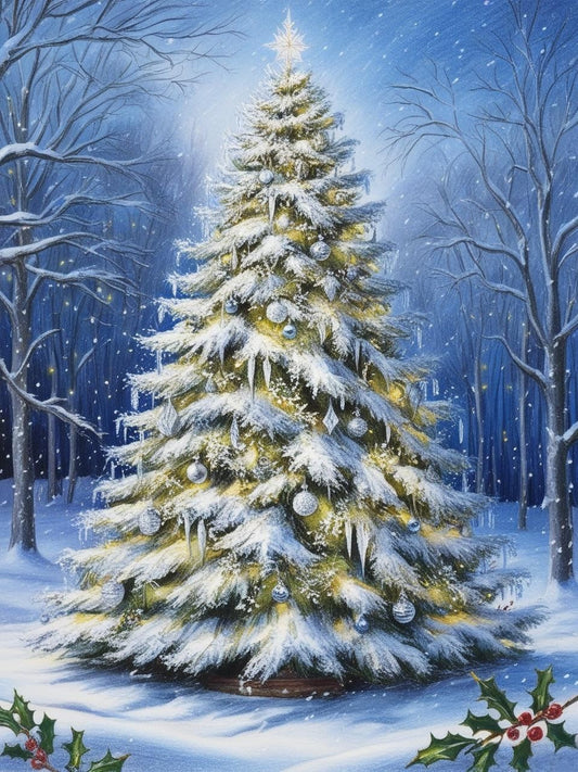 Paint by Number Alpine Frost Christmas Tree