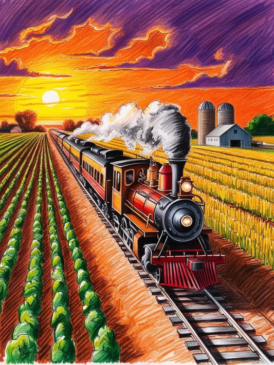 Paint By Number Vintage Train Splendor