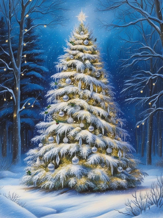 Paint by Number Whispering Snow Christmas Tree