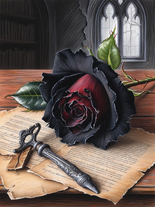 Paint by Number Dark Fantasy Rose