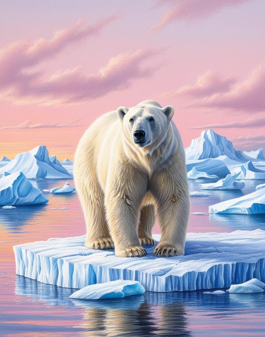 Paint By Number Polar Bear on Ice