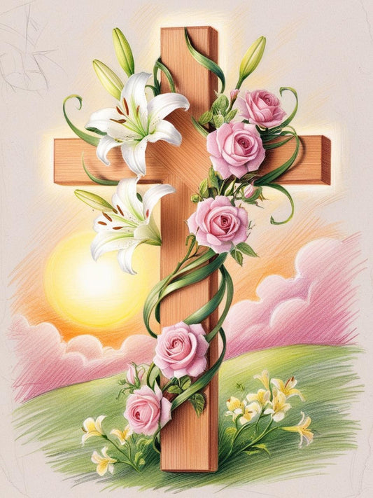 Paint by Number Risen Savior – Easter Cross of Glory