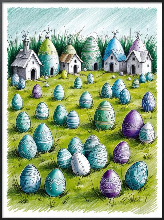 Paint by Number Enchanted Egg Village