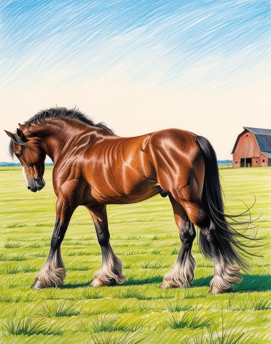 Paint by Number Clydesdale in the Field