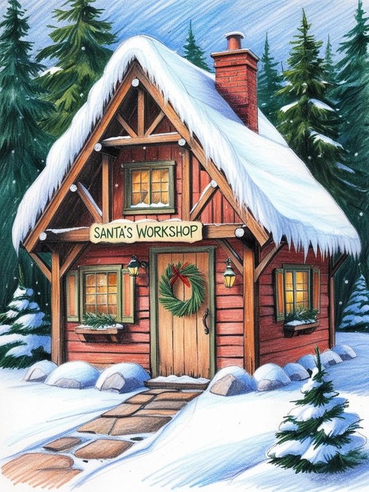 Paint by Number Forest Workshop of Santa Claus