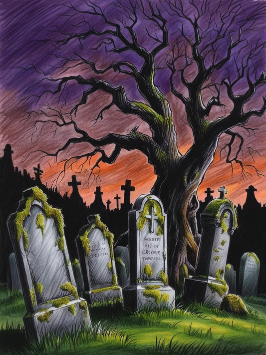 Paint by Number Spooky Hollow Graveyard