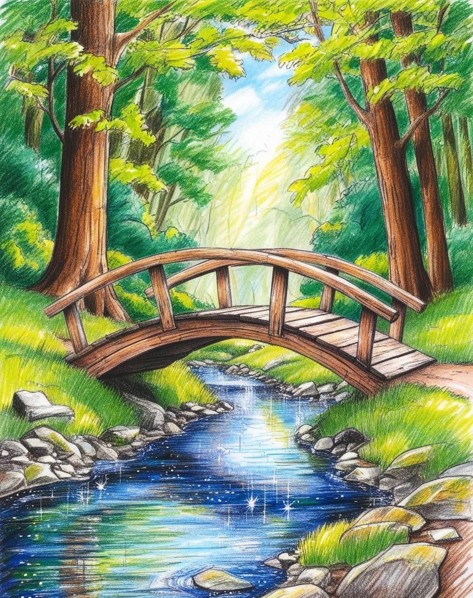 Paint by Number Tranquil Stream Crossing