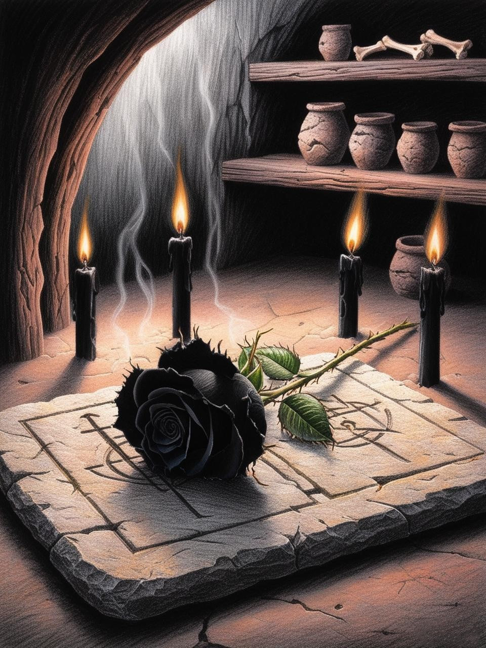 Paint by Number Black Rose Whispers