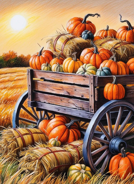 Paint By Number Pumpkins Amidst Fall