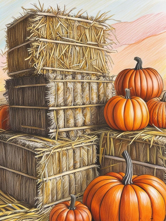 Paint By Number Whispers of Fall with Pumpkins