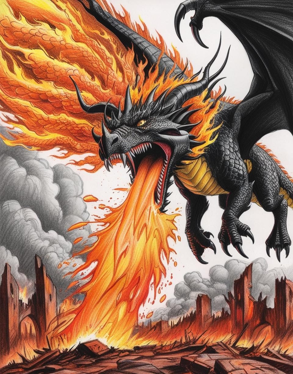 Paint by Number Fireheart Dragon