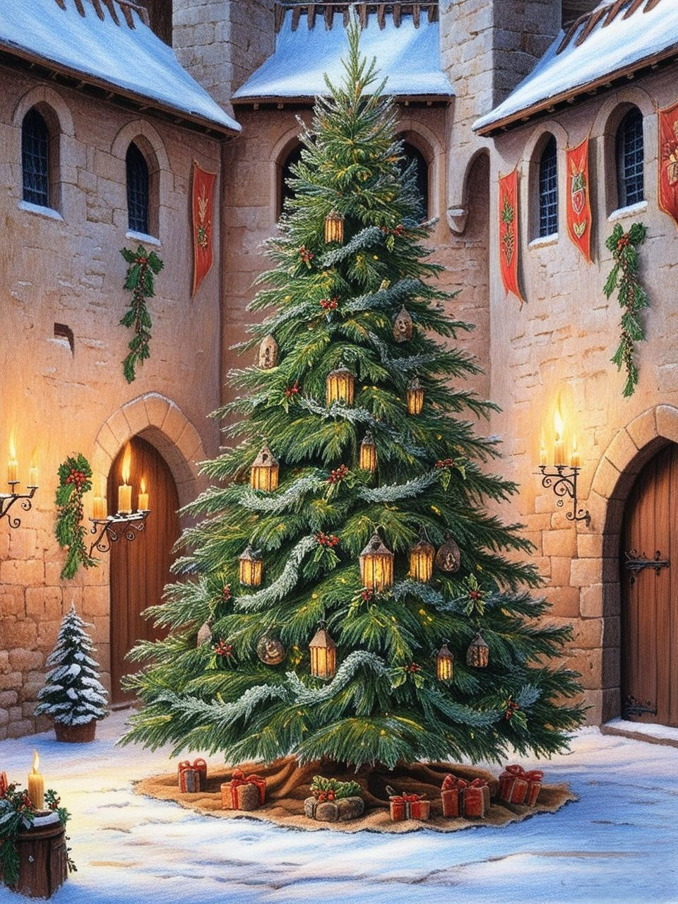 Paint by Number Castle Hearth Christmas Tree