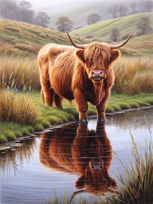 Paint by Number Sweet Baby Highland Cow