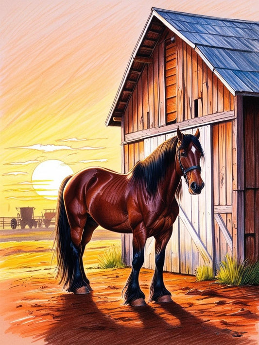 Paint by Number Rustic Clydesdale