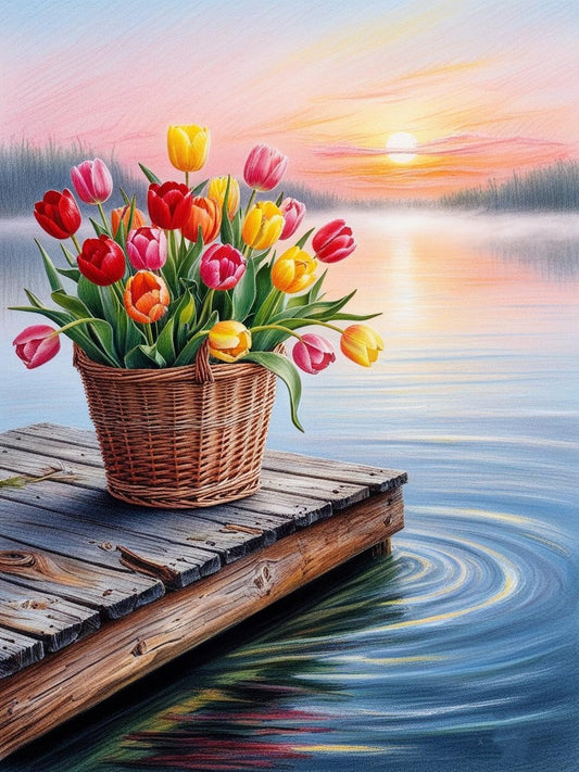 Paint By Number Pastel Tulips in Bloom